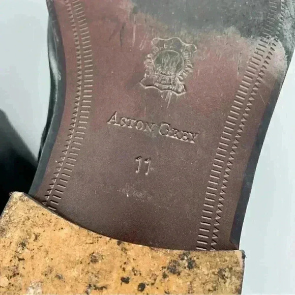 Ashton Gray mens dress shoes size 11 black leather monk strap - Picture 6 of 14